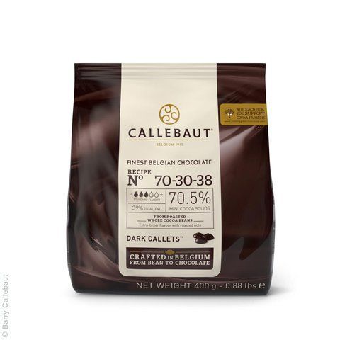 Черный шоколад "Экстра горький 70-30-38" 70,5 % какао 0,4 кг, Callebaut 19986 фото
