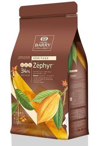 Білий шоколад "ZEPHYR" 34 % какао 1 кг, Cacao Barry 19861 фото