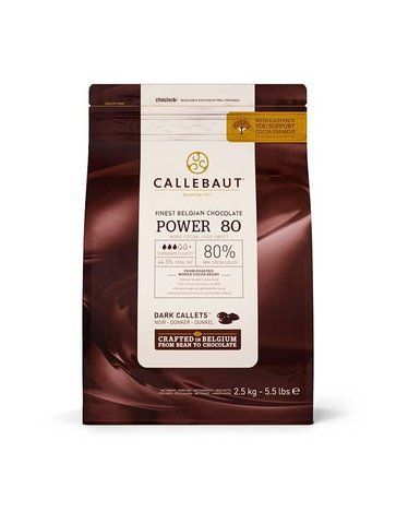Черный шоколад 80 % какао 2.5 кг POWER 80, Callebaut 19856 фото