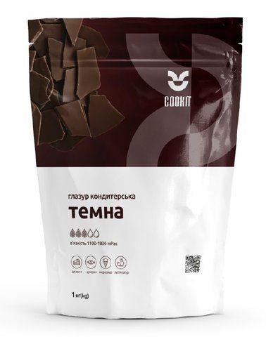 Глазурь черная Bambo Prima 1 кг, COOKIT 26124 фото