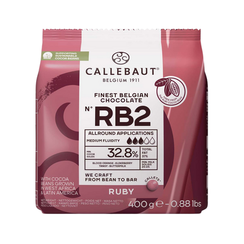 Шоколад молочный 32,8 % RB2 Ruby 0,4 кг, Callebaut 26629 фото
