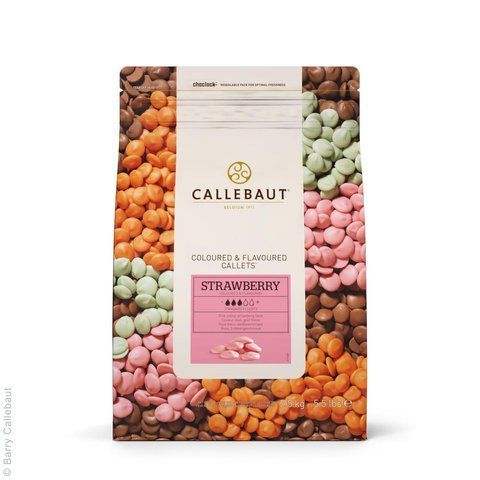 Цветной шоколад со вкусом клубники 2,5 кг, Callebaut 20078 фото