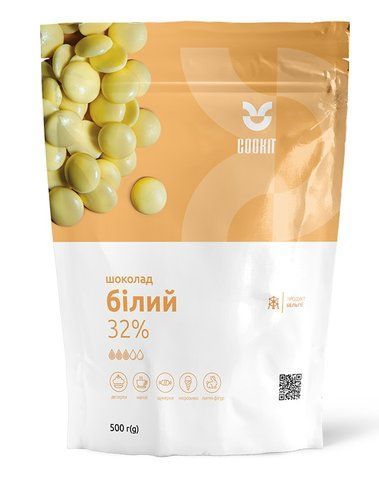 Білий шоколад Velvet 33,5 % какао 500 г, COOKIT 25821 фото
