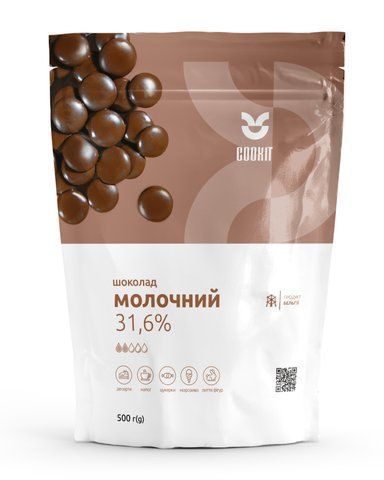 Молочный шоколад 31,6 % , 500 г COOKIT 26430 фото