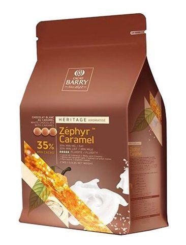 Белый шоколад с карамелью "ZEPHYR CARAMEL" 35 % какао 2,5 кг, Cacao Barryy 20054 фото